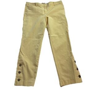 Talbots Women’s Yellow Hampshire Ankle Pants Size 12 Ankle Buttons (35x26.5)